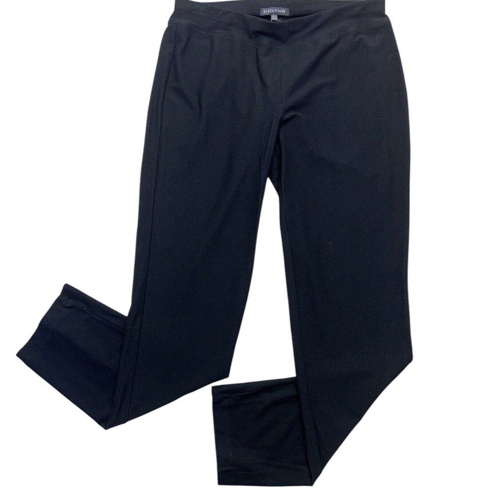 Eileen Fisher Pants Women XS Black Stretch Crepe Slim Ankle Capsule Wardrobe